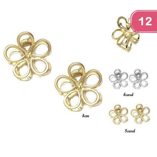 FLOWER HAIR CLAW JAW CLIP SET (12 UNITS)