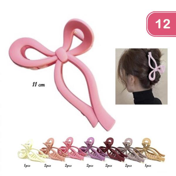 RIBBON HAIR CLAW JAW CLIP (12 UNITS)