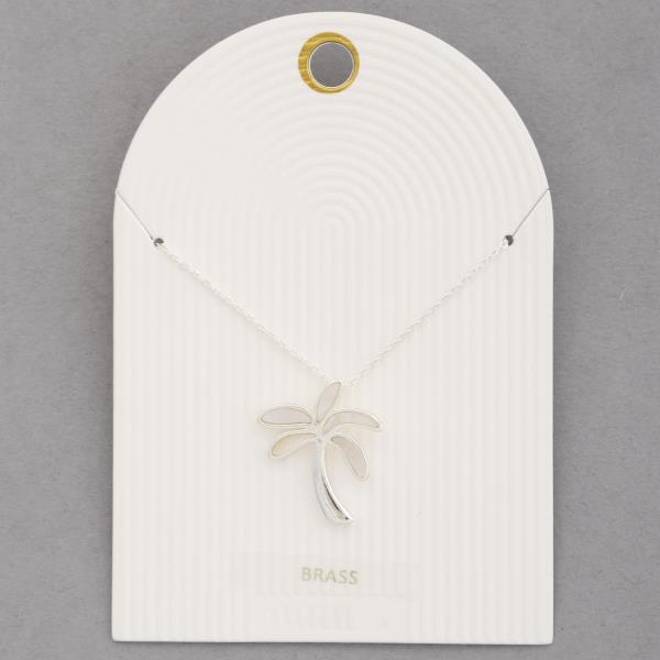 MOTHER OF PEARL PALM TREE NECKLACE