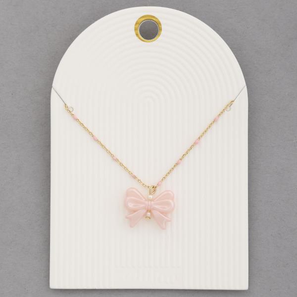 BOW CHARM NECKLACE