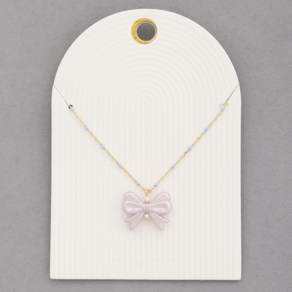 BOW CHARM NECKLACE