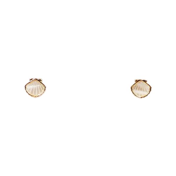 BRASS- MINI MOP SEASHELL STUD EARRING