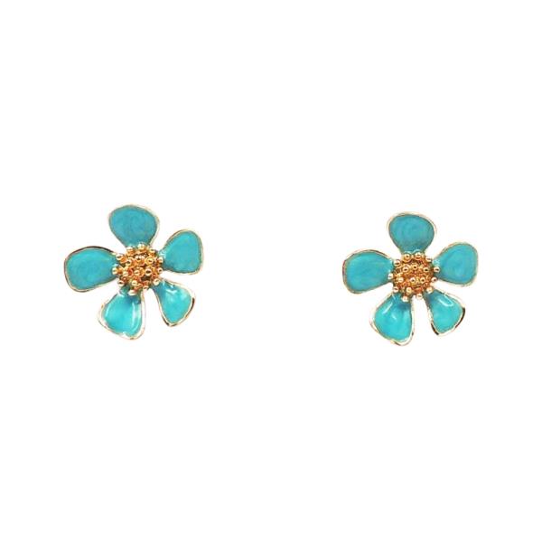 COLOR PAINTED FLOWER STUD EARRING