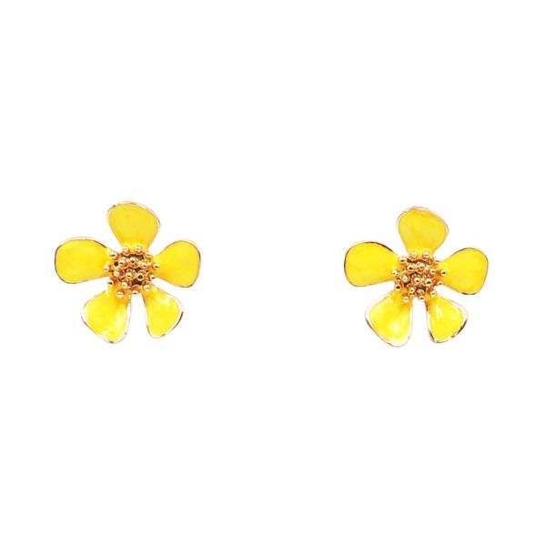 COLOR PAINTED FLOWER STUD EARRING