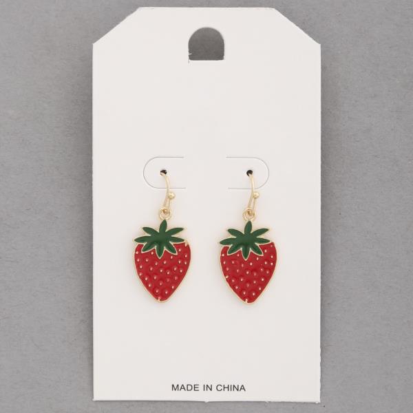 STRAWBERRY DANGLE EARRING