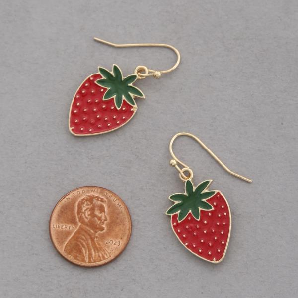 STRAWBERRY DANGLE EARRING