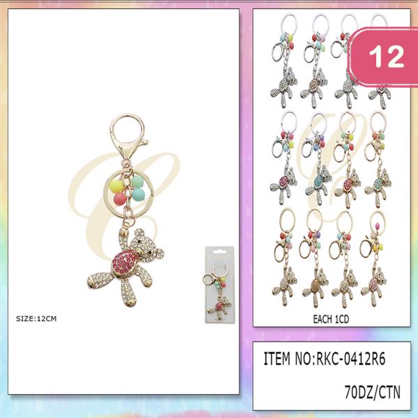 RHINESTONE BEAR KEYCHAIN (12 UNITS)