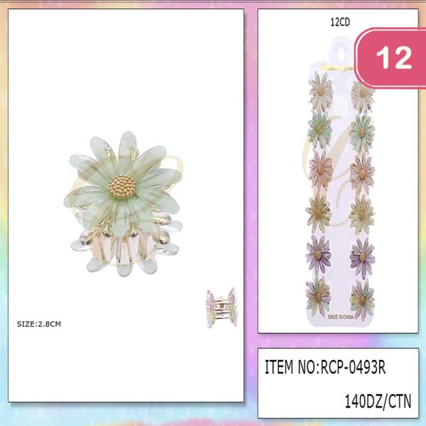 MINI FLOWER HAIR CLAW JAW CLIP (12 UNITS)