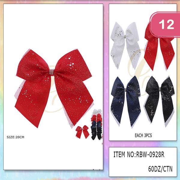 RIBBON HAIR BOW PIN (12 UNITS)