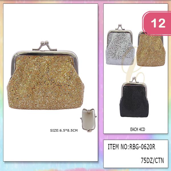 GLITTER MINI COIN PURSE BAG (12 UNITS)