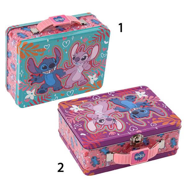 DISNEY STITCH AND ANGEL TIN LUNCHBOX