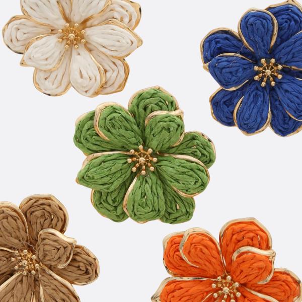 FLOWER RAFFIA EARRING