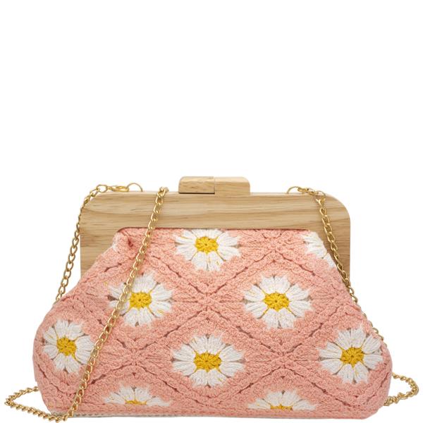 SUNFLOWER DESIGN EVENING CROSSBODY BAG