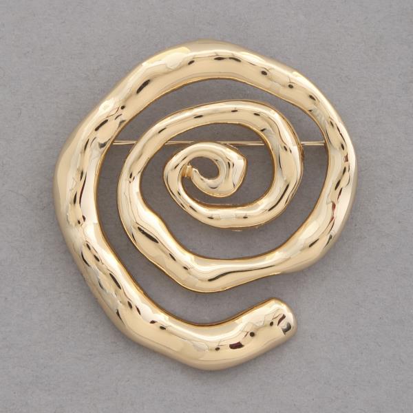 SWIRL METAL BROOCH