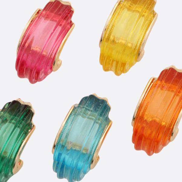 TRANSPARENT COLOR OVAL SHAPE EARRING