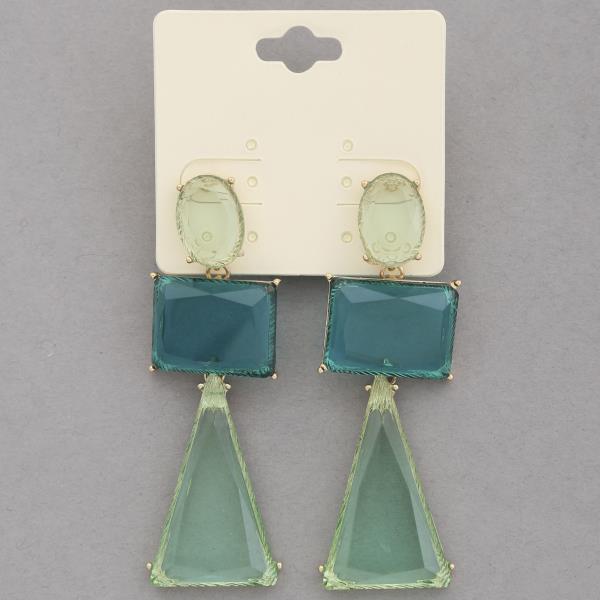 TRANSPARENT COLOR GEO SHAPE EARRING