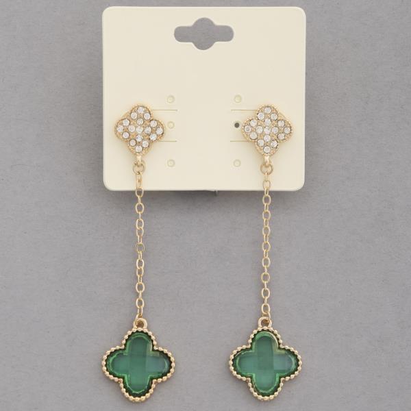 DOUBLE CLOVER CHAIN DANGLE EARRING