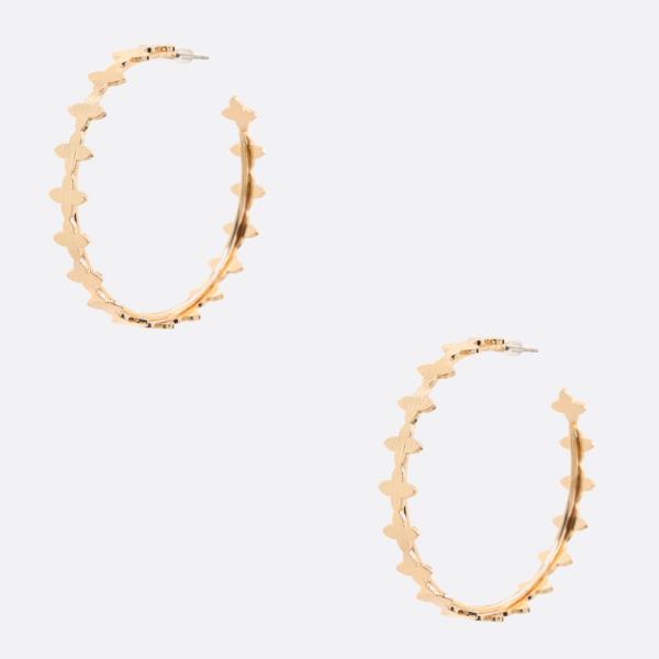 CLOVER EDGE OPEN HOOP EARRING