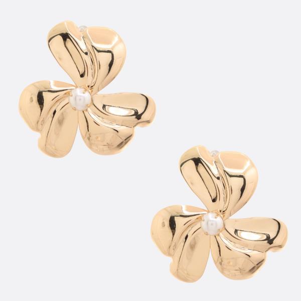 FLOWER SHAPE METAL EARRING