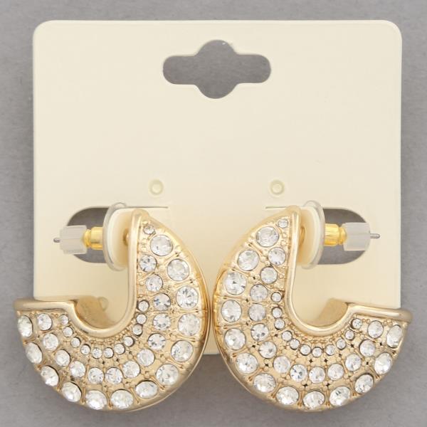 RHINESTONE METAL EARRING