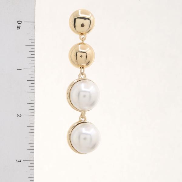 BALL PEARL BEAD LINK DANGLE EARRING