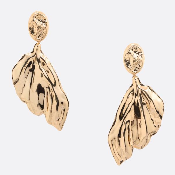 RUFFLE METAL DANGLE EARRING