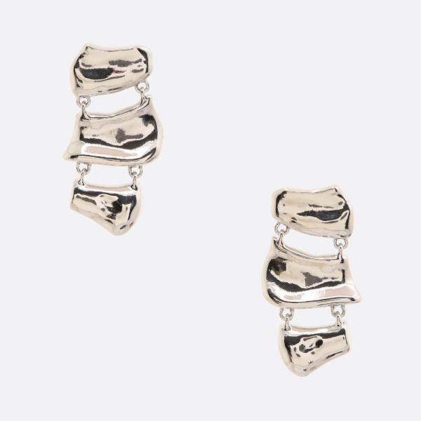 ORGANIC SHAPE METAL DANGLE EARRING