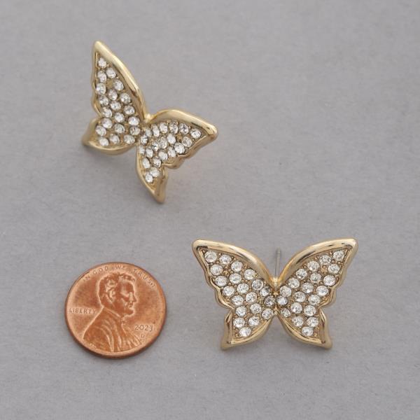 BUTTERFLY SHAPE RHINESTONE EARRING