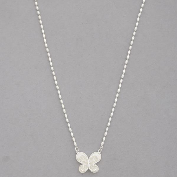 BUTTERFLY CHARM METAL NECKLACE