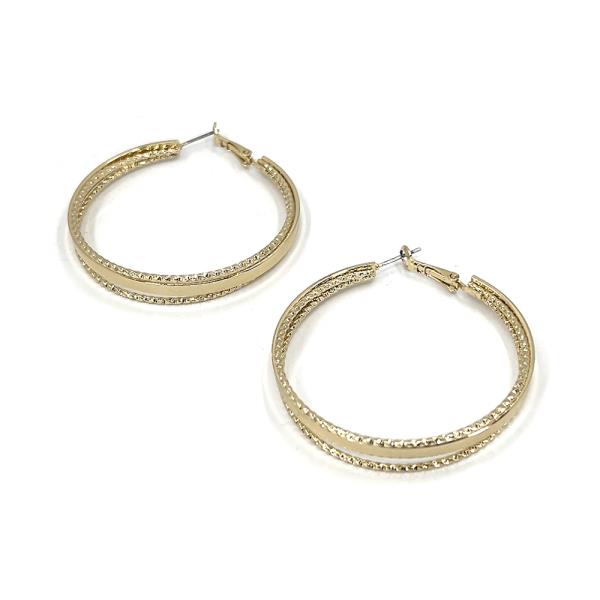 DOUBLE ROUND METAL HOOP EARRING