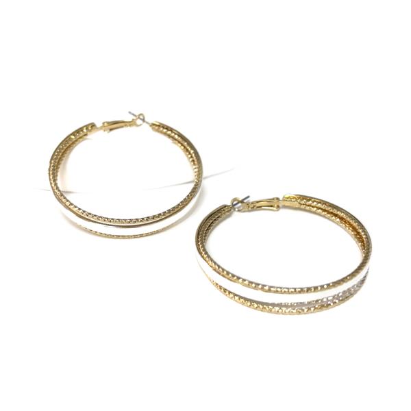 DOUBLE ROUND METAL HOOP EARRING