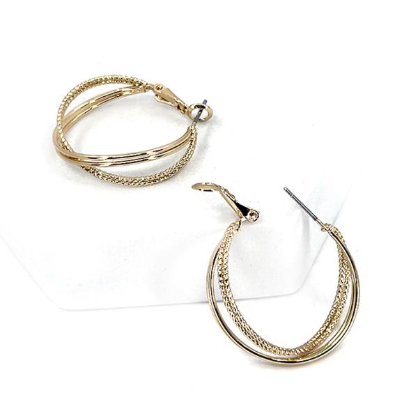 TWO TONE HOOP EARRING