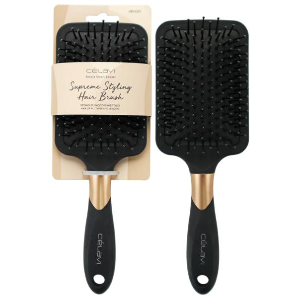 CELAVI BLACK AND GOLD PADDLE BRUSH