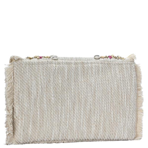 TEXTURED BEADED DESIGN CLUTCH BAG