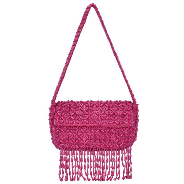 BEADED DANGLE SHOULDER BAG