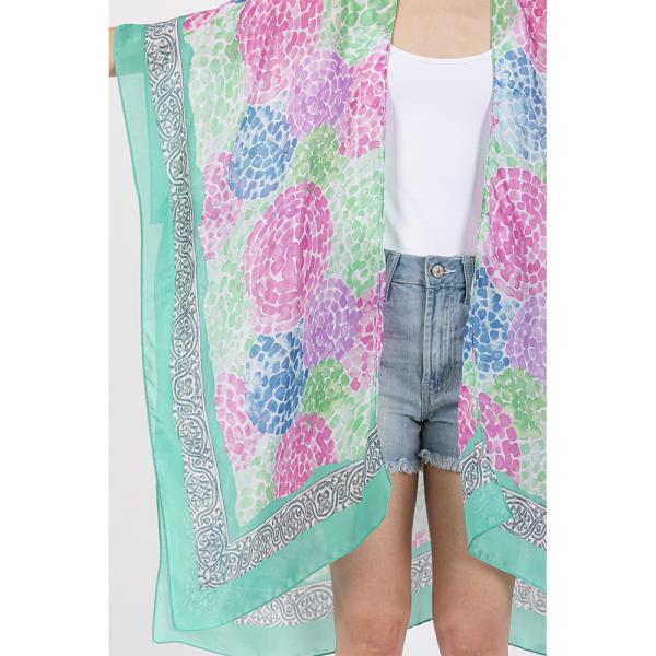 ABSTRACT PRINT SILKY FEEL KIMONO