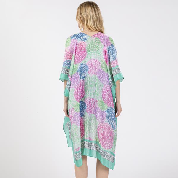 ABSTRACT PRINT SILKY FEEL KIMONO