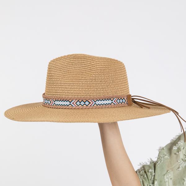 WOVEN BOHO BAND STRAW SUN HAT