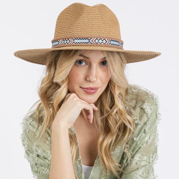 WOVEN BOHO BAND STRAW SUN HAT