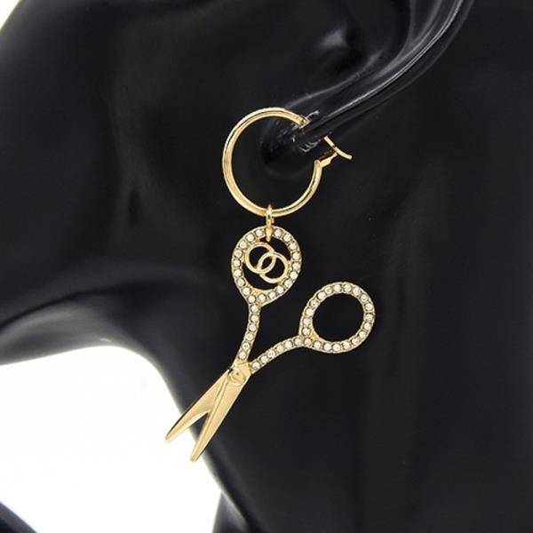 RHINESTONE SCISSORS EARRING