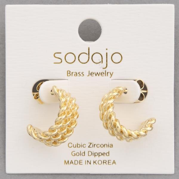 SODAJO TRIPLE HOOP GOLD DIPPED EARRING