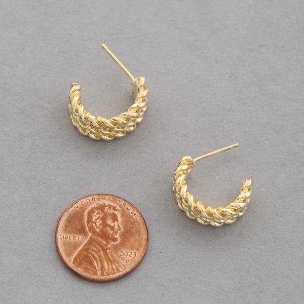 SODAJO TRIPLE HOOP GOLD DIPPED EARRING