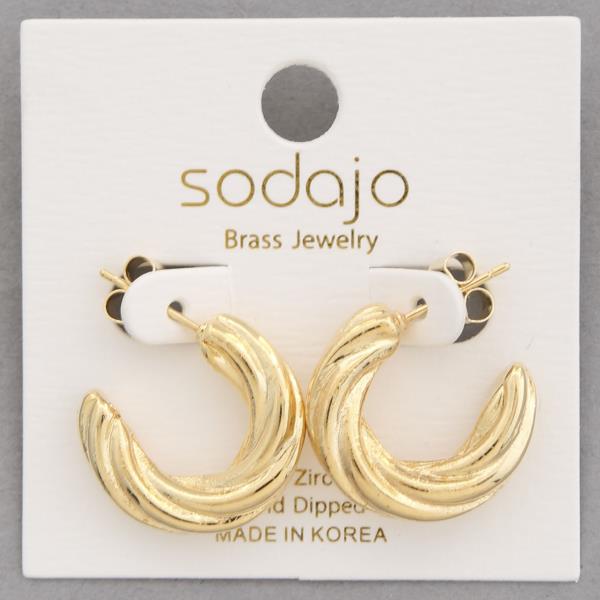 SODAJO LINED OPEN HOOP GOLD DIPPED EARRING