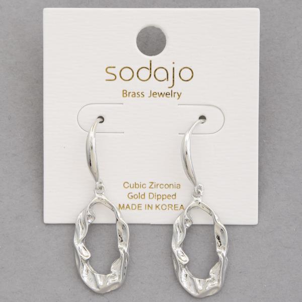 SODAJO ORGANIC SHAPE METAL GOLD DIPPED DANGLE EARRING