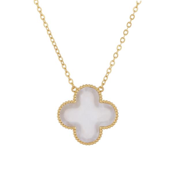 14K GOLD DIPPED CLOVER PENDANT NECKLACE