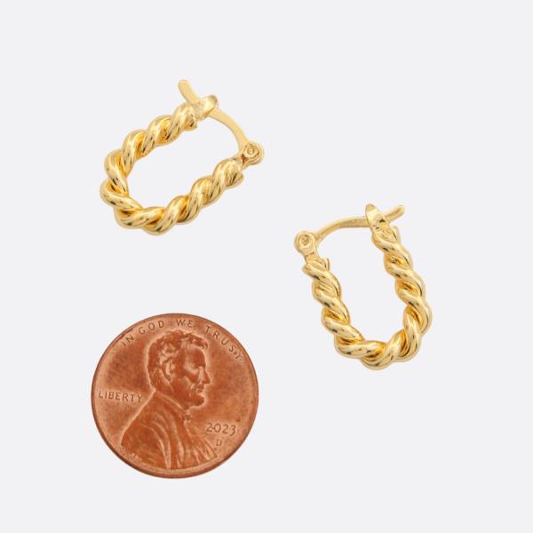 SODAJO TWISTED U SHAPE GOLD FILLED EARRING