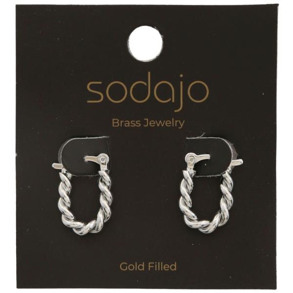 SODAJO TWISTED U SHAPE GOLD FILLED EARRING