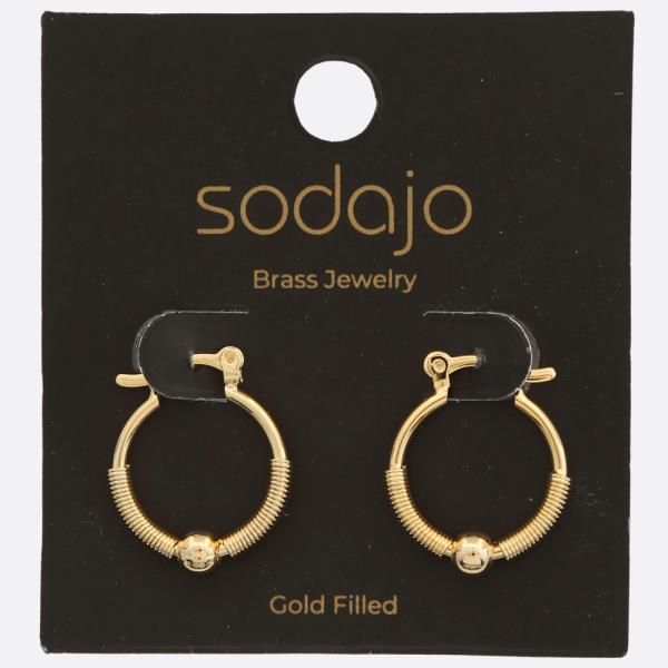 SODAJO BALL BEAD HOOP GOLD FILLED EARRING