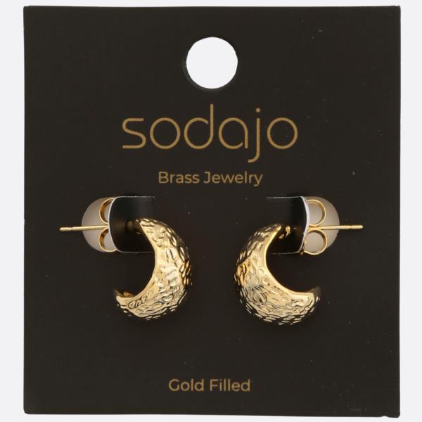 SODAJO TEXTURED GOLD FILLED EARRING