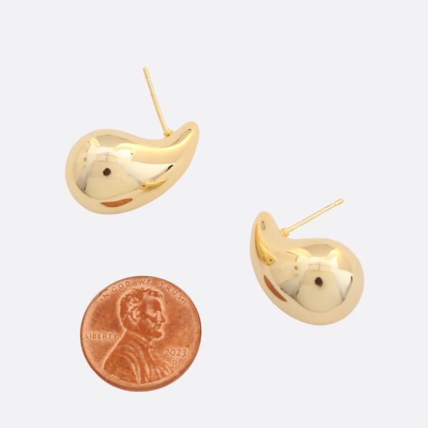 SODAJO TEARDROP DOME GOLD FILLED EARRING